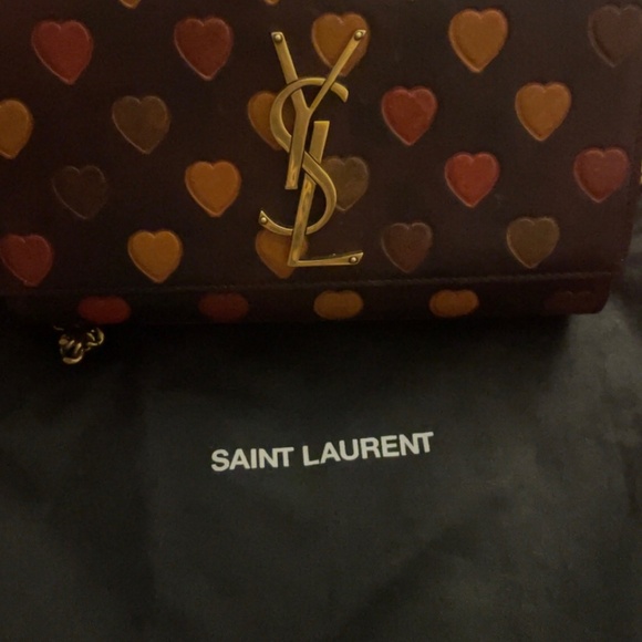 Small Kate YSL Monogram Heart-Embossed Leather Chain Bag - Picture 4 of 6